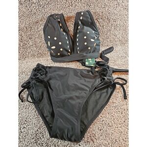 Blooming Jelly Women's Bikini Set Two Piece Bathing Suit Black M. NWT